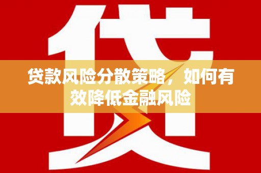 丹寨贷款风险分散策略，如何有效降低金融风险