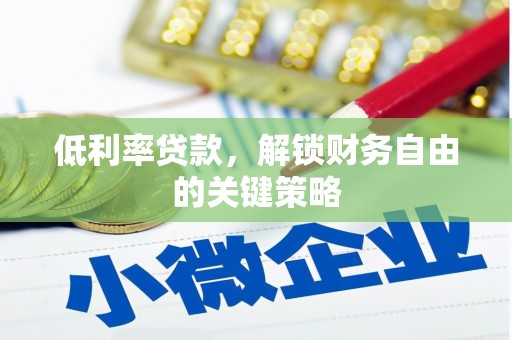 丹寨低利率贷款，解锁财务自由的关键策略