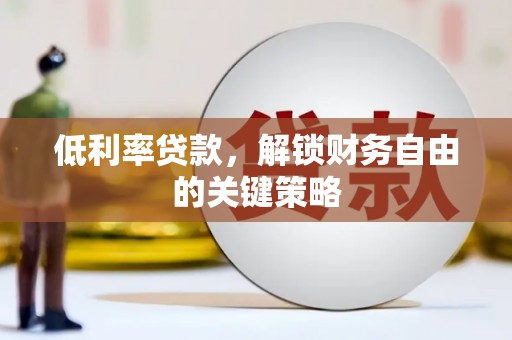 丹寨低利率贷款，解锁财务自由的关键策略