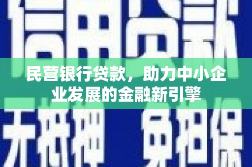 丹寨民营银行贷款，助力中小企业发展的金融新引擎