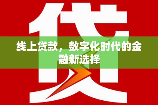 丹寨线上贷款，数字化时代的金融新选择